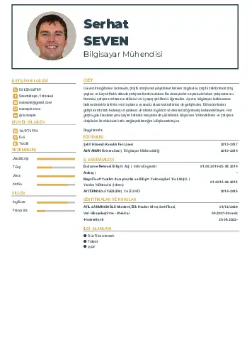 Bilgisayar Mühendisi CV Örnekleri cv indir